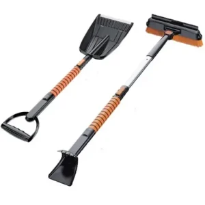 Ofertă exclusivă Lopata pentru zapada Flippy, 5 in 1, Perie, Racleta, 2 tipuri de Lopeti, Rotativa, Telescopica, Detasabila, Material Aluminiu si ABS, 100 x 25 cm, neg