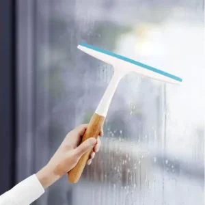 Super ofertă Racleta pentru geam cabina de dus, cu maner din lemn, 24x20x3 cm, alb, Sepio