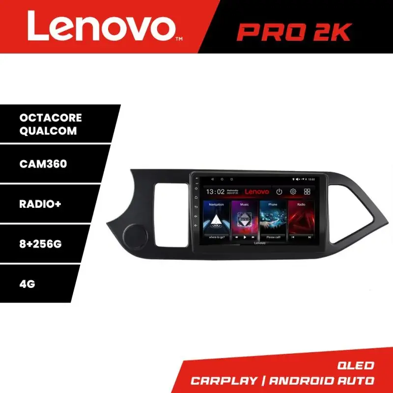Bestseller Navigatie Kia Picanto 2011-2015 Lenovo Kit-217 8 core QLED 2K 8+256 360 Android Waze USB Navigatie Internet Youtube Radio