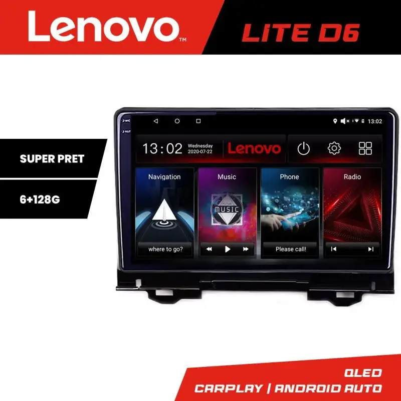 Expediere rapidă Navigatie Honda HR-V 2022- Lenovo QLED Octa core 6+128 DSP Wifi 5Ghz Android radio gps internet kit-hr-v2022+LITE-10-6+128