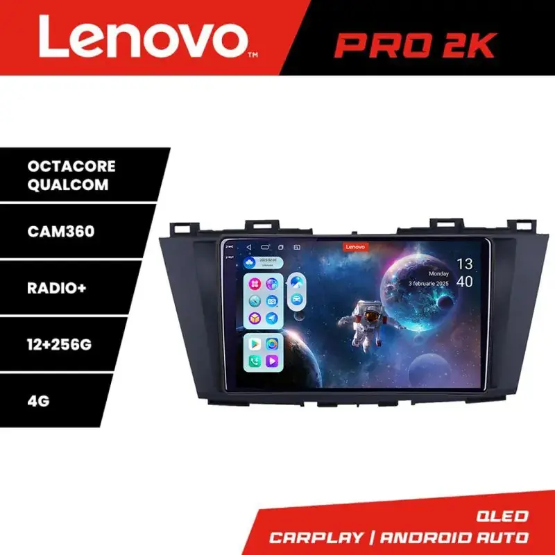Calitate înaltă Navigatie Mazda 5 2010-2017 Lenovo Kit-117 8 core QLED 2K 12+256 360 Android Waze USB Navigatie Internet Youtube Radio