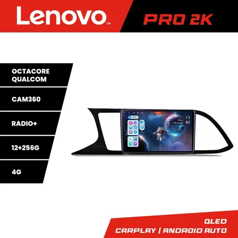 Super ofertă Navigatie Seat Leon MIB  Lenovo Kit-306 8 core QLED 2K 12+256 360 Android Waze USB Navigatie Internet Youtube Radio