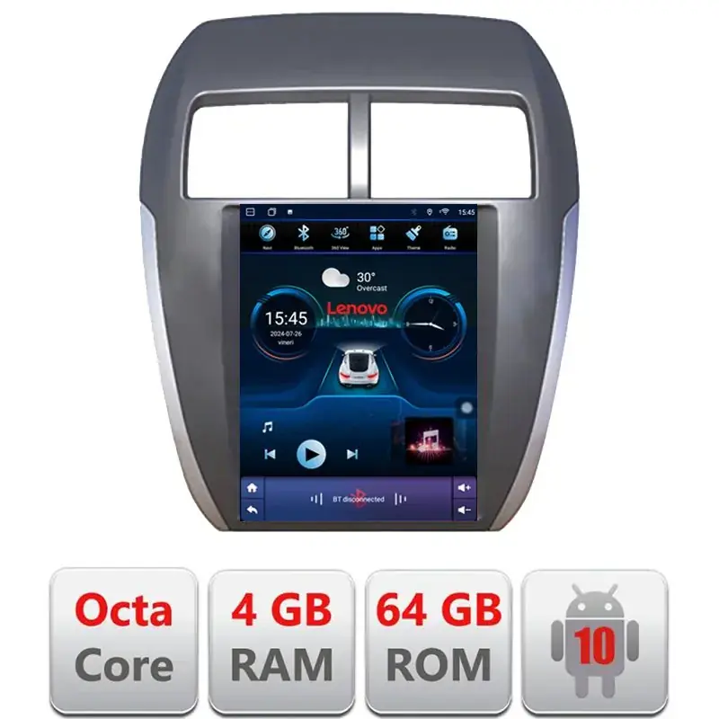 Transport gratuit Navigație dedicată Tip Tesla Mitsubishi ASX Radio gps internet 8 Core 4+64 360 4G carplay android auto  GB Kit-tesla-026+PRO-9.7-4+64