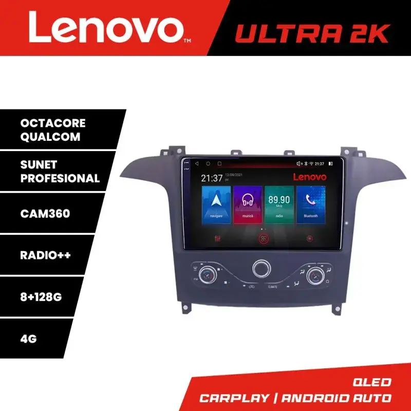 Reducere Navigatie Ford S-max 2006-2014 Qled 2K Octa Core 8+128 LTE 4G DSP Wifi 5Ghz HDMI android auto carplay radio gps internet KIT-smax-navi+ULTRA-2K-9-8+128