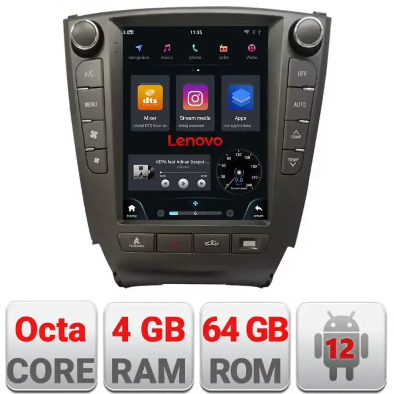 Livrare expres Navigatie Lexus IS 2005-2012 Lenovo Tesla Qled 9.7" Octacore Qualcomm 8 Gb RAM 128Gb Hdd 4G DSP profesional Carplay Android Auto 360 camere Bluetooth