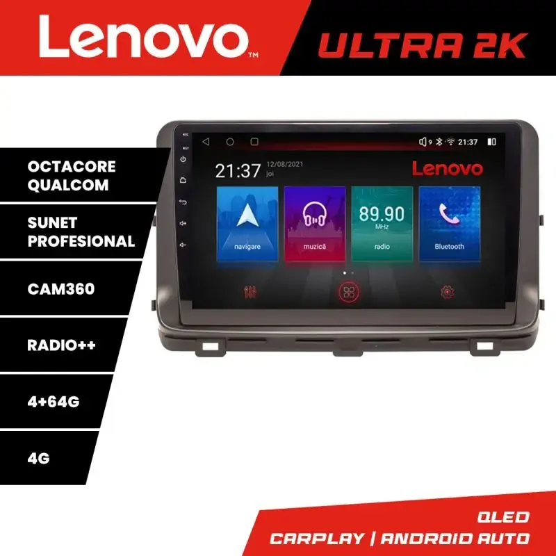 Transport gratuit Navigatie Kia Ceed 2020- Android radio gps internet 8 core QLED Qualcomm 4+64 360 Ram Lenovo