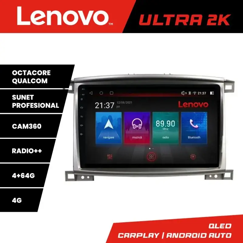 Bestseller Navigatie Toyota Land Cruiser L100 2002-2008 Lenovo Kit-L100 8 core QLED Qualcomm 4+64 360 Android Waze USB Navigatie Internet Youtube Radio v1