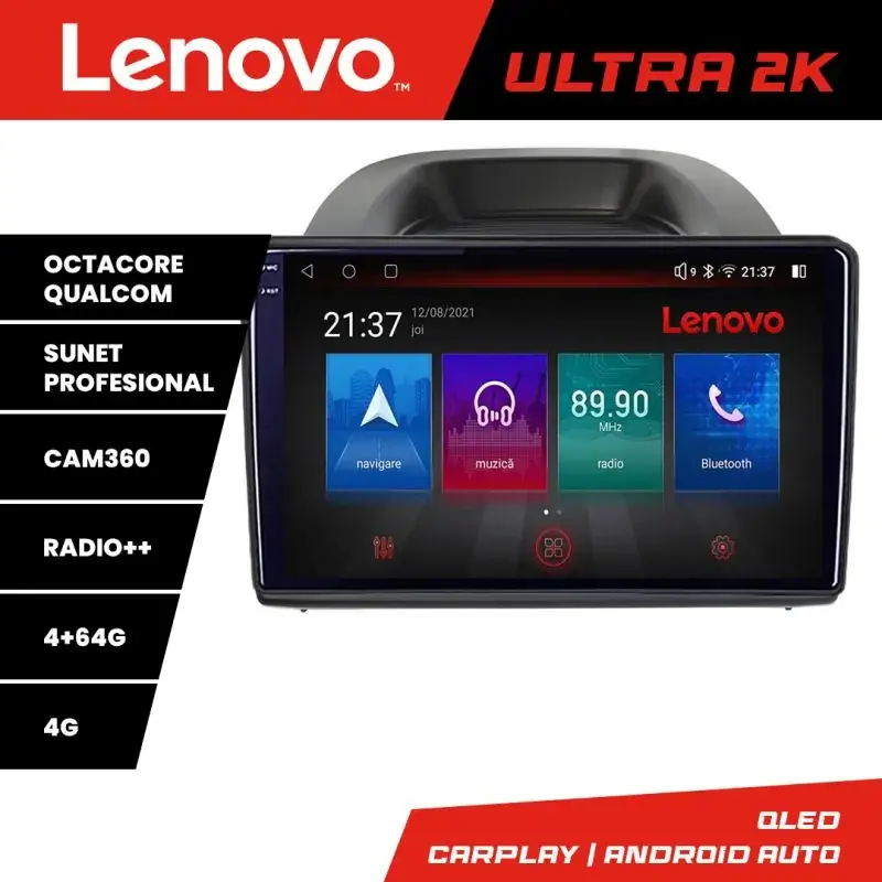 Transport gratuit Navigatie Ford Ecosport 2017-2019 Android radio gps internet 8 core QLED Qualcomm 4+64 360 Lenovo