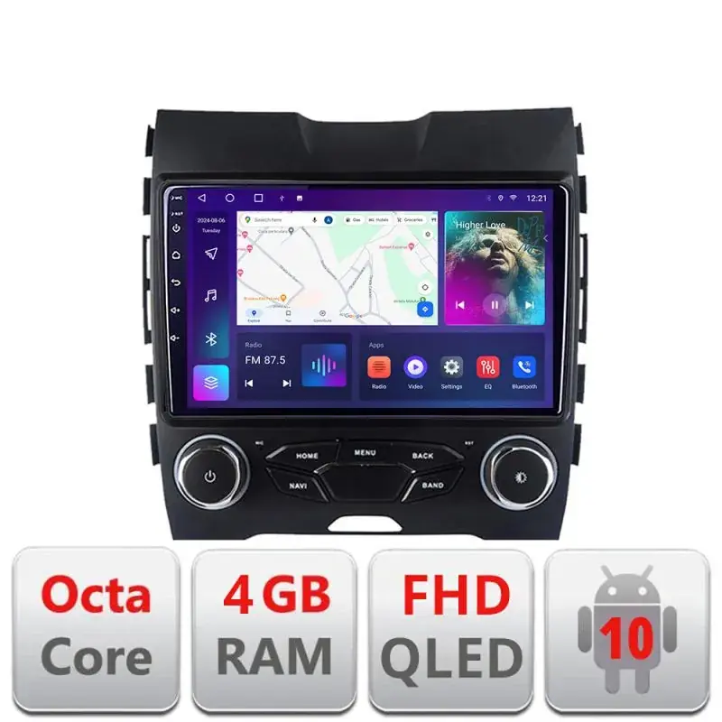 Bestseller Navigatie Ford Edge 2015-2021 midline B-edge-mid Android Ecran QLED octa core 4+64 carplay android auto kit-edge-mid+EDT-E309V3