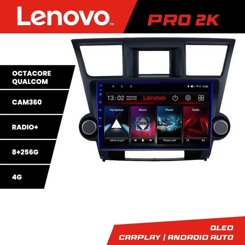Transport gratuit Navigatie Toyota Highlander 2007-2013 Android radio gps internet 8 core QLED 2K 8+256 360 Lenovo