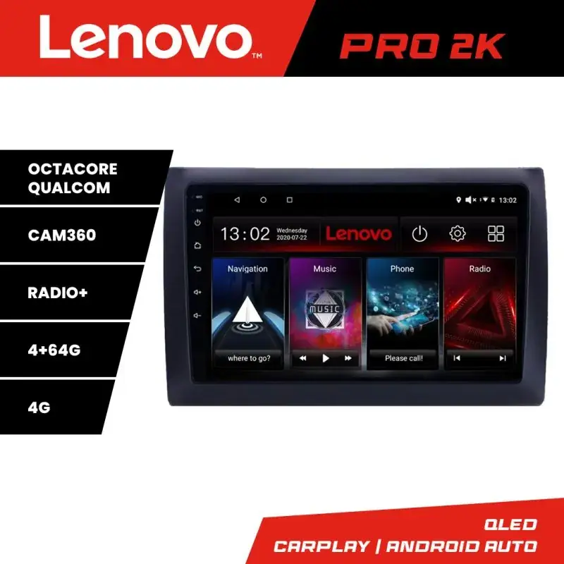 Bestseller Navigatie Fiat Stilo Lenovo Kit-STILO 8 core QLED 2K 4+64 360 Android Waze USB Navigatie Internet Youtube Radio