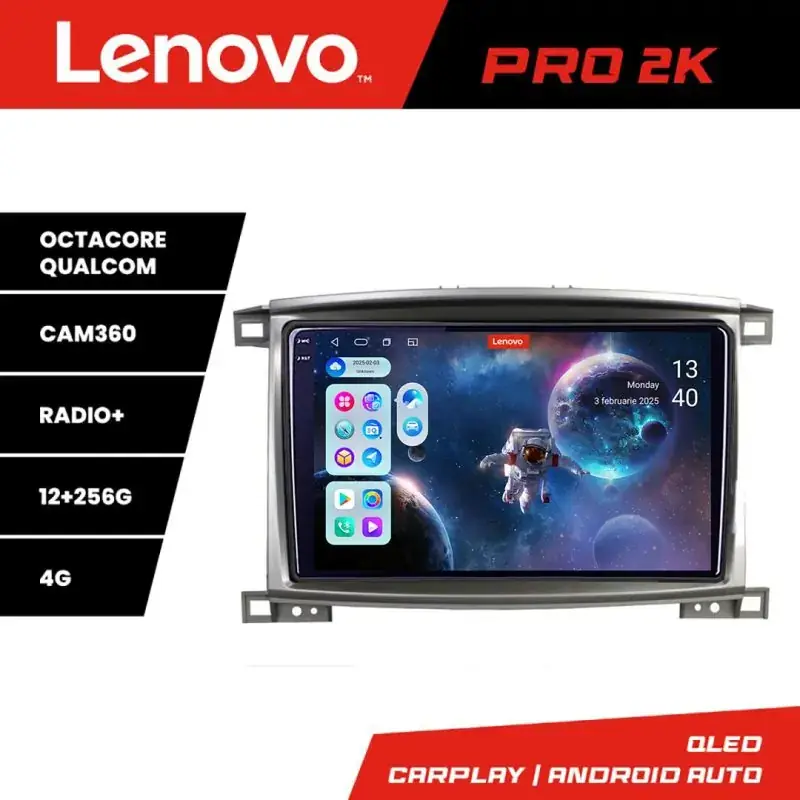 Super ofertă Navigatie Toyota Land Cruiser L100 2002-2008 Lenovo Kit-L100 8 core QLED 2K 12+256 360 Android Waze USB Navigatie Internet Youtube Radio v1