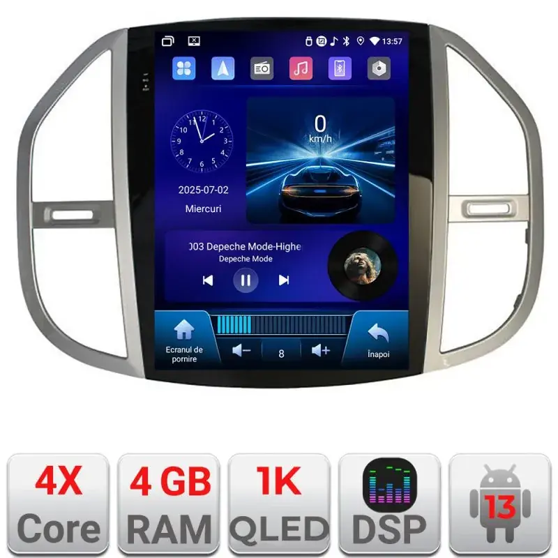 Calitate înaltă Navigatie Mercedes Vito 2016- tip tesla radio gps internet 4 Core carplay android auto 4+64 Incell Display kit-tesla-068+EDT-E220-RK