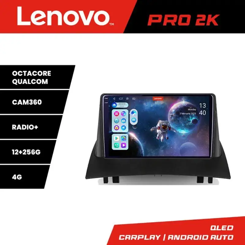 Bestseller Navigatie Renault Megane 2 Lenovo Kit-098 8 core QLED 2K 12+256 360 Android Waze USB Navigatie Internet Youtube Radio