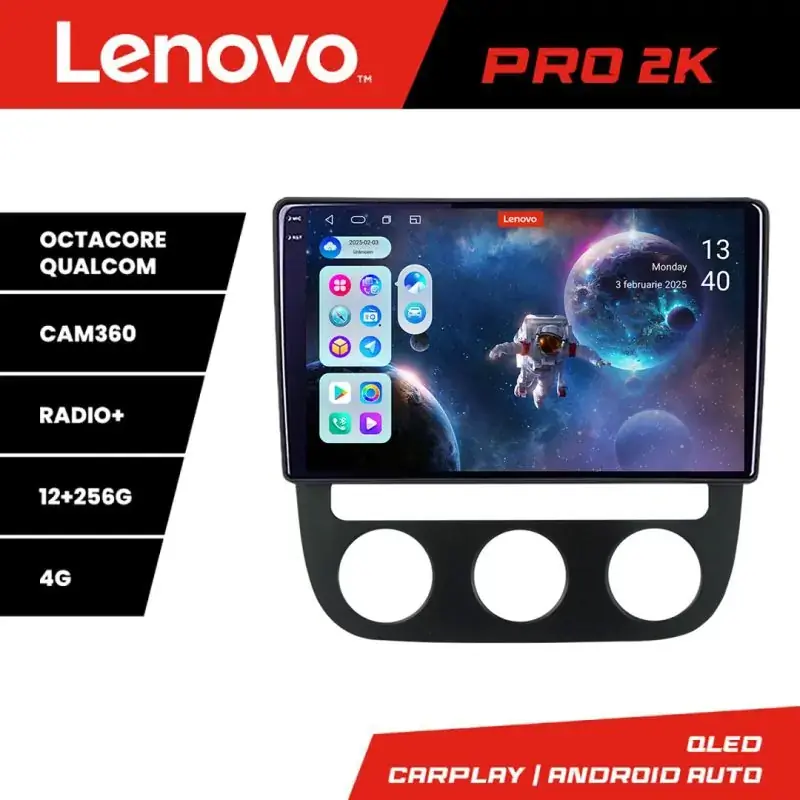 Premium Navigatie VW Golf 5 2004-2010 clima automatica Android radio gps internet 8 core QLED 2K 12+256 360 Lenovo