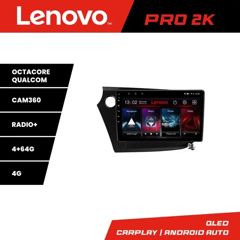 Calitate înaltă Navigatie Honda Insight 2009-2014 Lenovo Kit-insight 8 core QLED 2K 4+64 360 Android Waze USB Navigatie Internet Youtube Radio