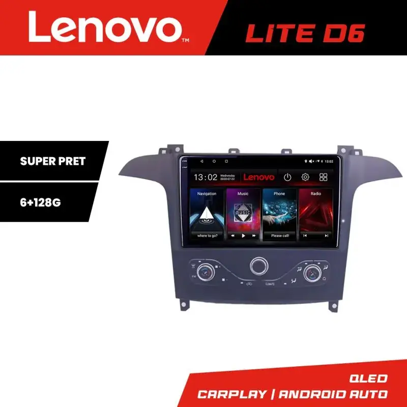 Vezi acum Navigatie Ford S-max 2006-2014 Lenovo QLED Octa core 6+128 DSP Wifi 5Ghz Android radio gps internet KIT-smax-navi+LITE-9-6+128