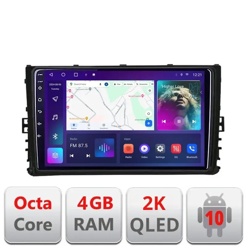 Bestseller Navigatie Toyota Corolla 2017-2018 C-AURIS-2017 Android Octa Core Ecran 2K QLED GPS 4G 4+32GB 360 KIT-auris-2017+EDT-E409-2K