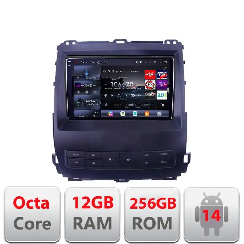 Vezi acum Navigatie Toyota Prado J120 2002-2009 Edotec Kit- j120 8 core QLED 2K 12+256GB 360 Android Waze USB Navigatie Internet Youtube Radio