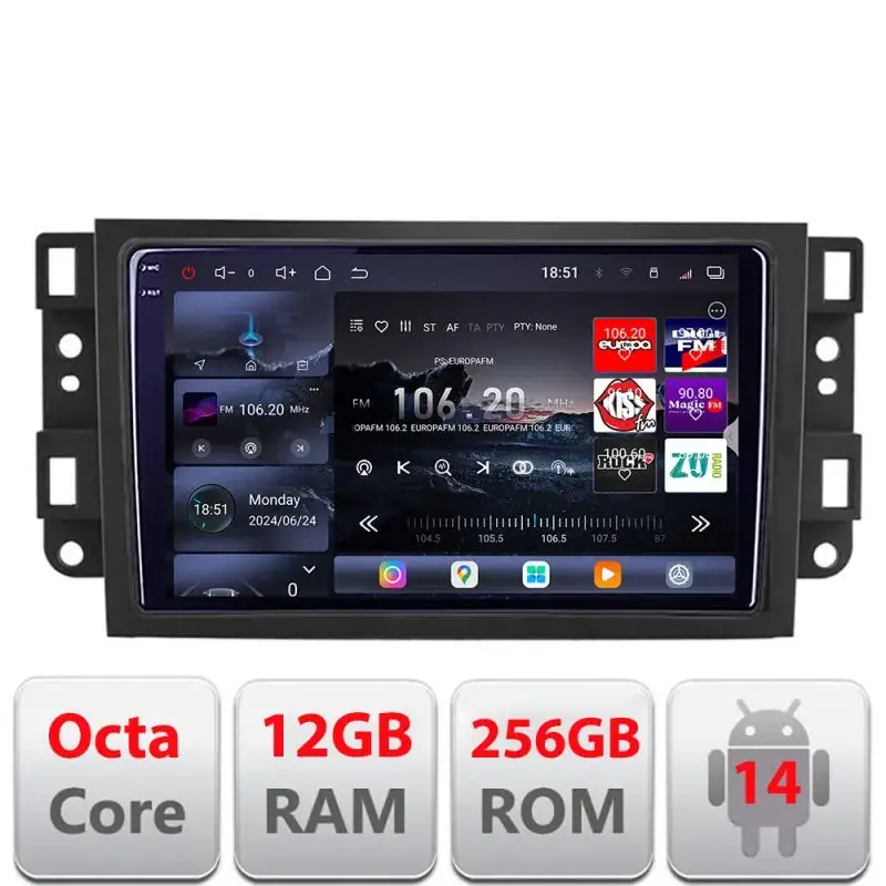 Calitate înaltă Navigatie Chevrolet Captiva 2006-2010 Edotec Kit-020 8 core QLED 2K 12+256GB 360 Android Waze USB Navigatie Internet Youtube Radio
