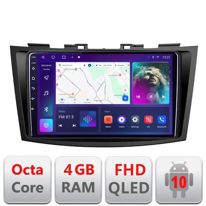 Ultima șansă Navigatie Suzuki Swift 2010-2017 B-179 Android Ecran QLED octa core 4+64 carplay android auto KIT-179+EDT-E309V3