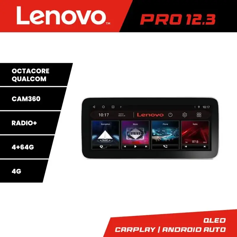 Super ofertă Navigatie Ssangyong Rexton 2019- Lenovo PRO 4+64 12.3 inch qled android 4G DSP gps internet  Kit-REXTON