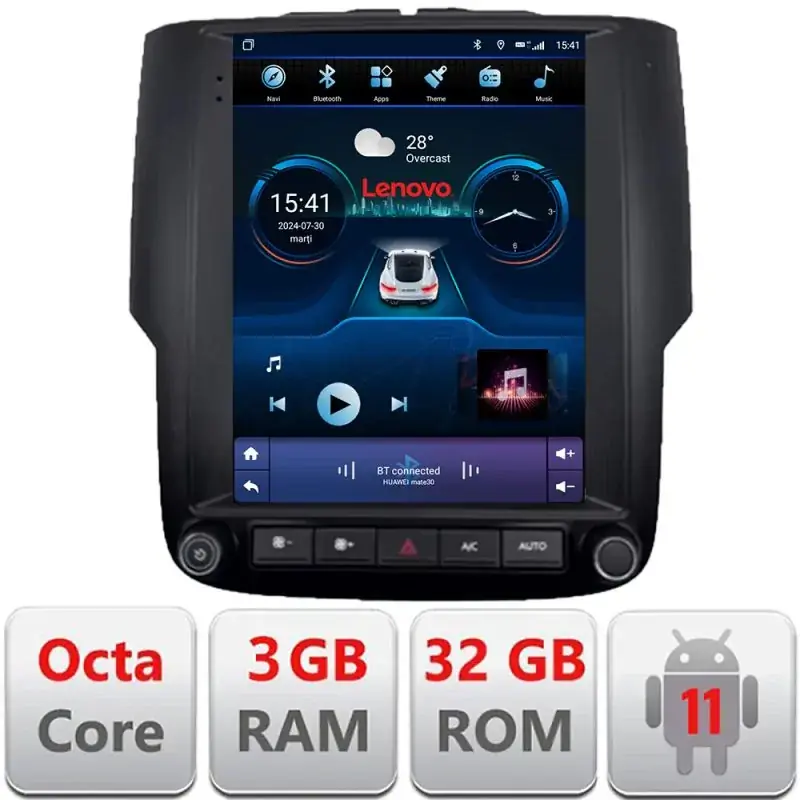 Preț redus Navigatie Dodge Ram 2013-2018 Lenovo Tesla Qled 9.7" Octacore 4Gb RAM 32Gb 4G DSP Carplay Android Auto Bluetooth