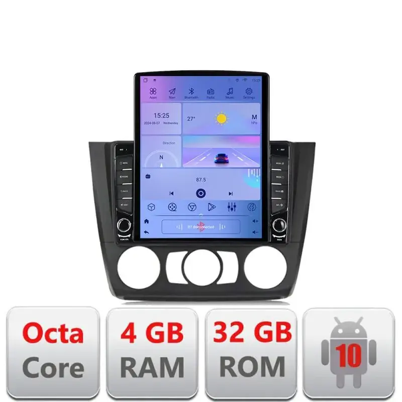 Calitate înaltă Navigatie BMW Seria 1 E87 2007-2011 clima manuala G-bmw117-manual ecran tip TESLA 9.7" cu Android Radio Bluetooth Inte