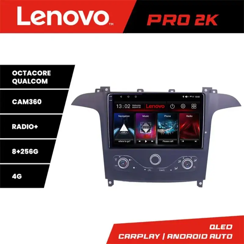 Ieftin Navigatie Ford S-max 2006-2014 Lenovo Qled 2K Octa Core 8+256 360 DSP carplay android auto radio gps internet KIT-smax-navi+PRO-2K-9-8+256