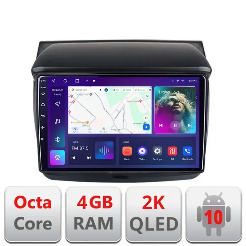 Vezi acum Navigatie Mitsubishi L200 2006-2014 C-094 Android Octa Core Ecran 2K QLED GPS 4G 4+32GB 360 KIT-094+EDT-E409-2K