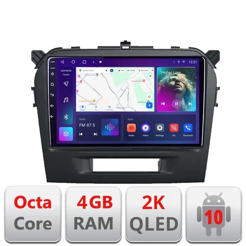 Ultima șansă Navigatie Suzuki Grand Vitara 2016- C-2265 Android Octa Core Ecran 2K QLED GPS 4G 4+32GB 360 KIT-2265+EDT-E409-2K
