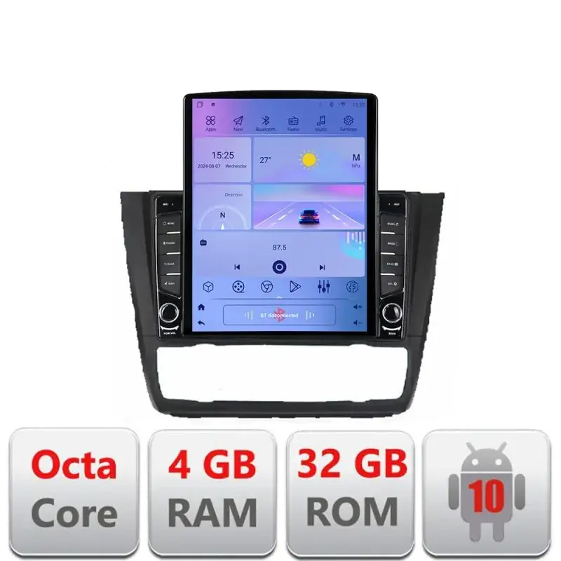 Ultima șansă Navigatie BMW Seria 1 E87 G-bmw117 ecran tip TESLA 9.7" cu Android Radio Bluetooth Internet GPS WIFI 4+32GB DSP 4G Oct