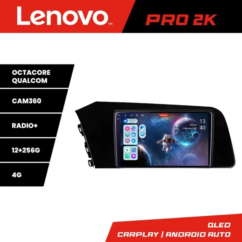 Calitate înaltă Navigatie Hyundai Elantra 2021- Lenovo Kit-elantra2021 8 core QLED 2K 12+256 360 Android Waze USB Navigatie Internet Youtube Radio