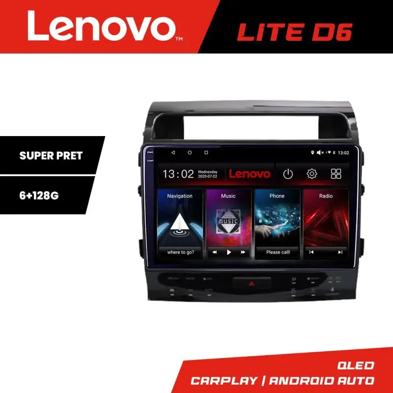 Discount Navigatie Toyota Land Cruiser V8 L200 2009-2020 Lenovo QLED Octa core 6+128 DSP Wifi 5Ghz Android radio gps internet kit-381-type-b+LITE-10-6+128