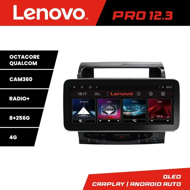 Preț promoțional Navigatie Toyota Land Cruiser V8 L200 2009-2020 Lenovo Qled 12.3 inch Octa Core 8+256 360 DSP ADAS carplay android auto radio internet kit-381-type-b+PRO-12.3-8+256+kit-10-9