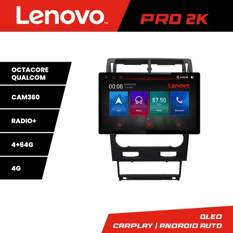 Promoție Navigatie Ford Mondeo 2004-2007 Lenovo Qled 13 inch 2K Octa Core 4+64 360 DSP ADAS carplay android auto radio internet kit-mondeo2004-v2+PRO-2K-13-4+64