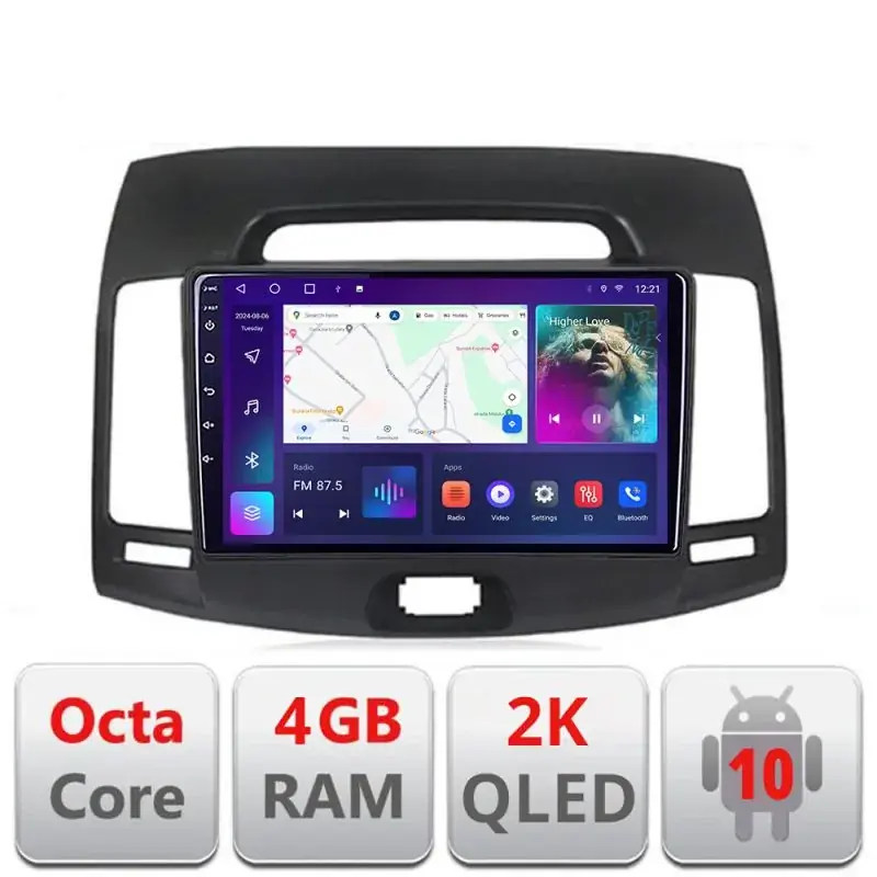 Ultima șansă Navigatie HHyundai Elantra 2007-2011 C-2009 Android Octa Core Ecran 2K QLED GPS 4G 4+32GB 360 KIT-2009+EDT-E409-2K