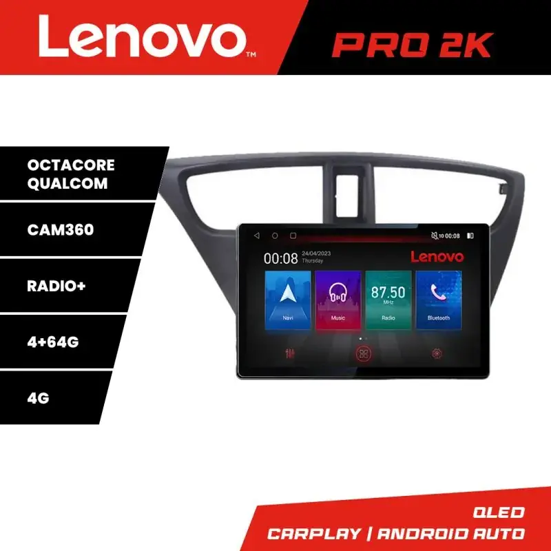Premium Navigatie Honda Civic 2012-2016 K-civic Lenovo PRO 4+64 13 inch 2K android 4G DSP gps internet a