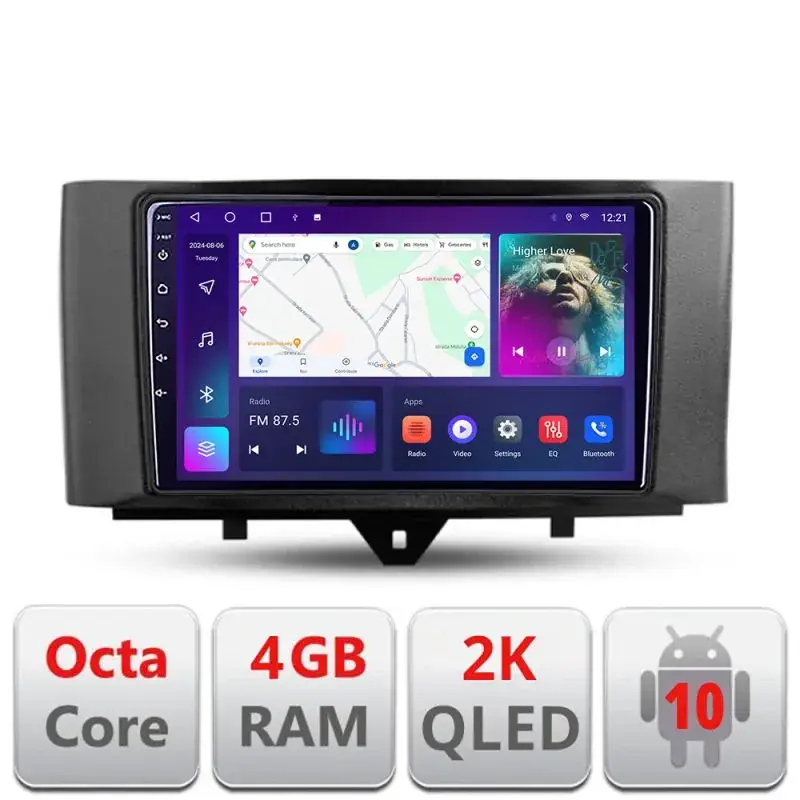 Vezi acum Navigatie Smart For Two 2010-2015 C-Smart10 Android Octa Core Ecran 2K QLED GPS 4G 4+32GB 360 KIT-SMART10+EDT-E409-2K