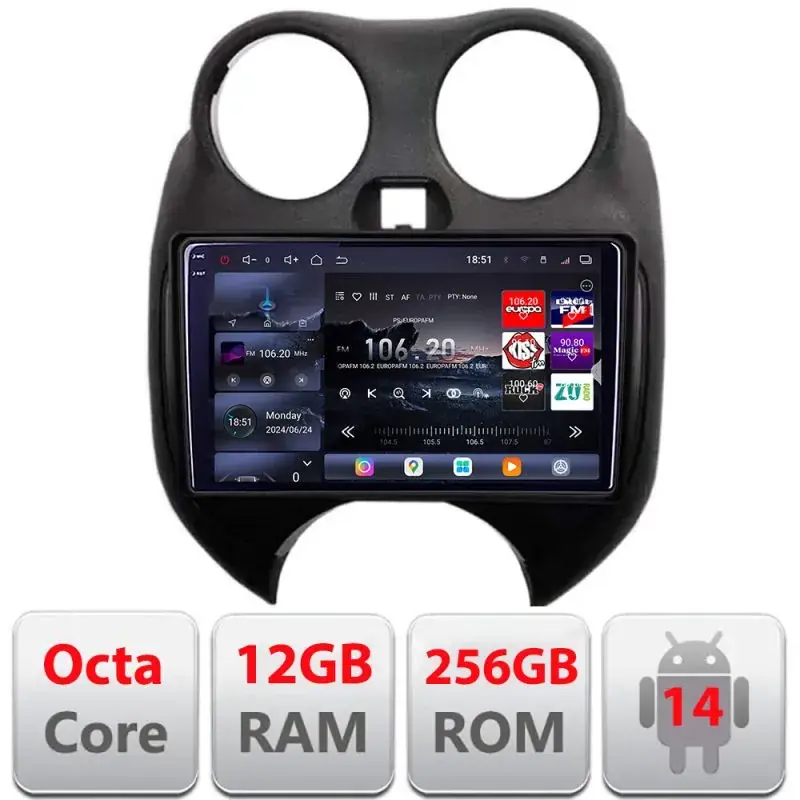Vezi acum Navigatie Nissan Micra 2010-2014 Android radio gps internet 8 core QLED 2K 12+256GB 360 Edotec