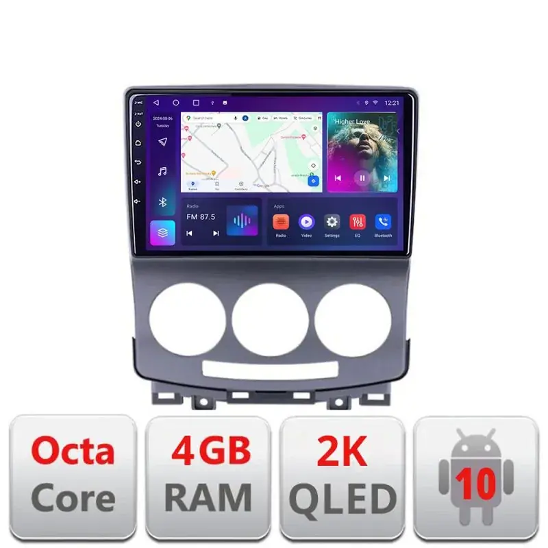 Vezi acum Navigatie Mazda 5 2005-2010 C-MZ22 Android Octa Core Ecran 2K QLED GPS 4G 4+32GB 360 KIT-MZ22+EDT-E409-2K