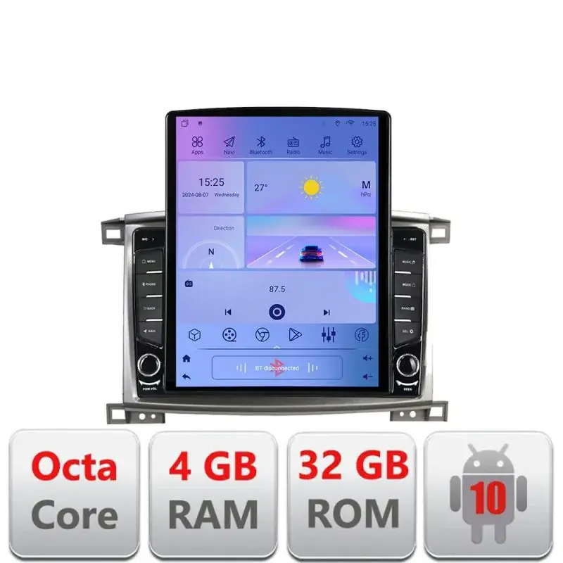 Calitate înaltă Navigatie Toyota Land Cruiser L100 2002-2008 G-l100 ecran tip TESLA 9.7" cu Android Radio Bluetooth Internet GPS WIFI v1