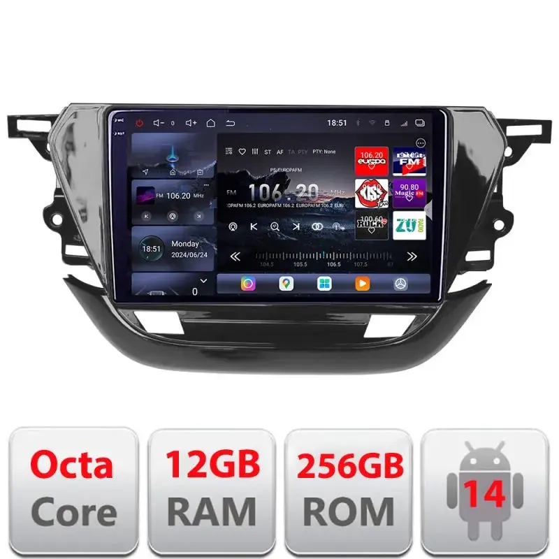 Ultima șansă Navigatie Opel Corsa F 2019- Android radio gps internet 8 core QLED 2K 12+256GB 360 Edotec