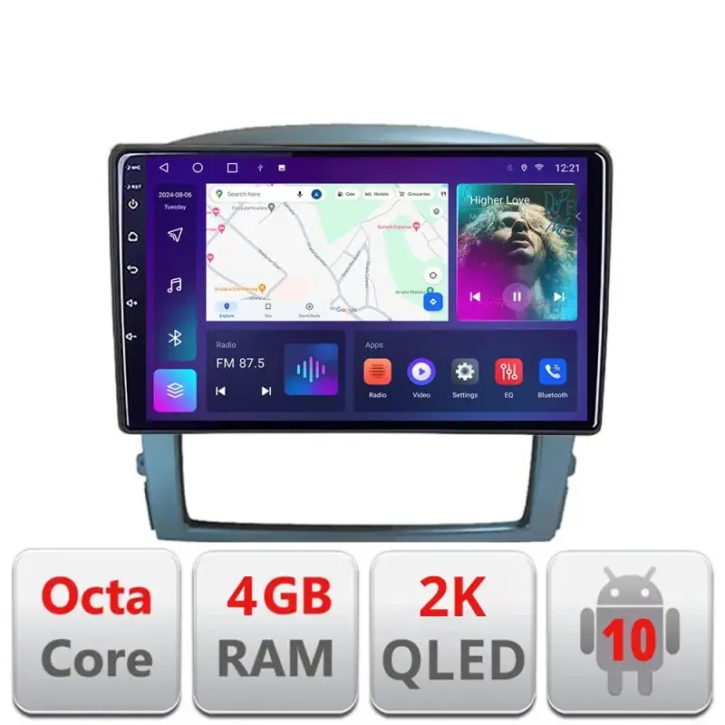 Calitate înaltă Navigatie Kia Sorento 2006-2009 Android Octa Core Ecran 2K QLED GPS 4G 4+32GB 360 KIT-sorento2002+EDT-E409-2K