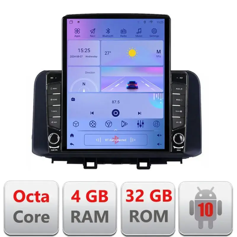 Navigatie Hyndai Kona H-1058 ecran tip TESLA 9.7" cu Android Radio Bluetooth Internet GPS WIFI 4+32GB DSP 4G Octa Core Bestseller