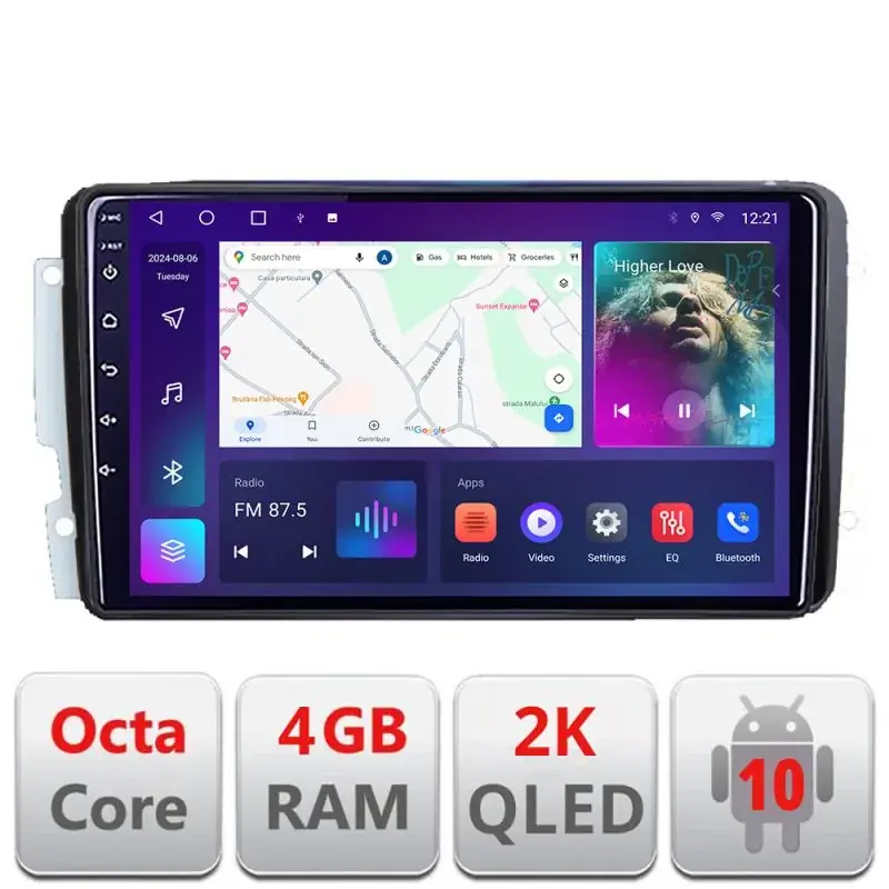 Navigatie Mercedes C 2001-2004 Vito Viano 2004-2006 C-171 Android Octa Core Ecran 2K QLED GPS 4G 4+32GB 360 KIT-171+EDT-E409-2K Reducere extra