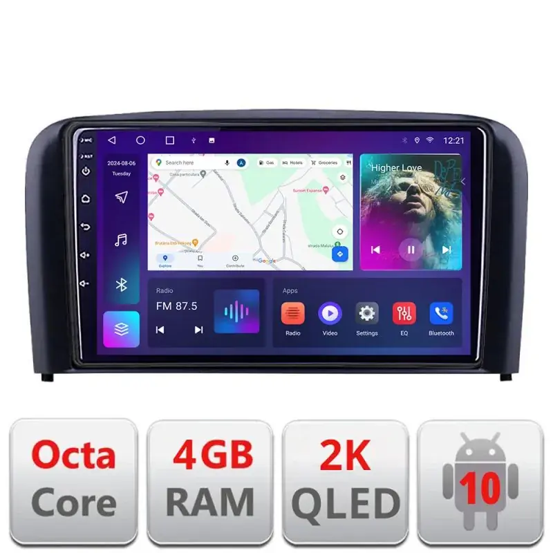 Preț mic Navigatie Volvo S80 2004-2006 C-S80 Android Octa Core Ecran 2K QLED GPS 4G 4+32GB 360 KIT-S80+EDT-E409-2K