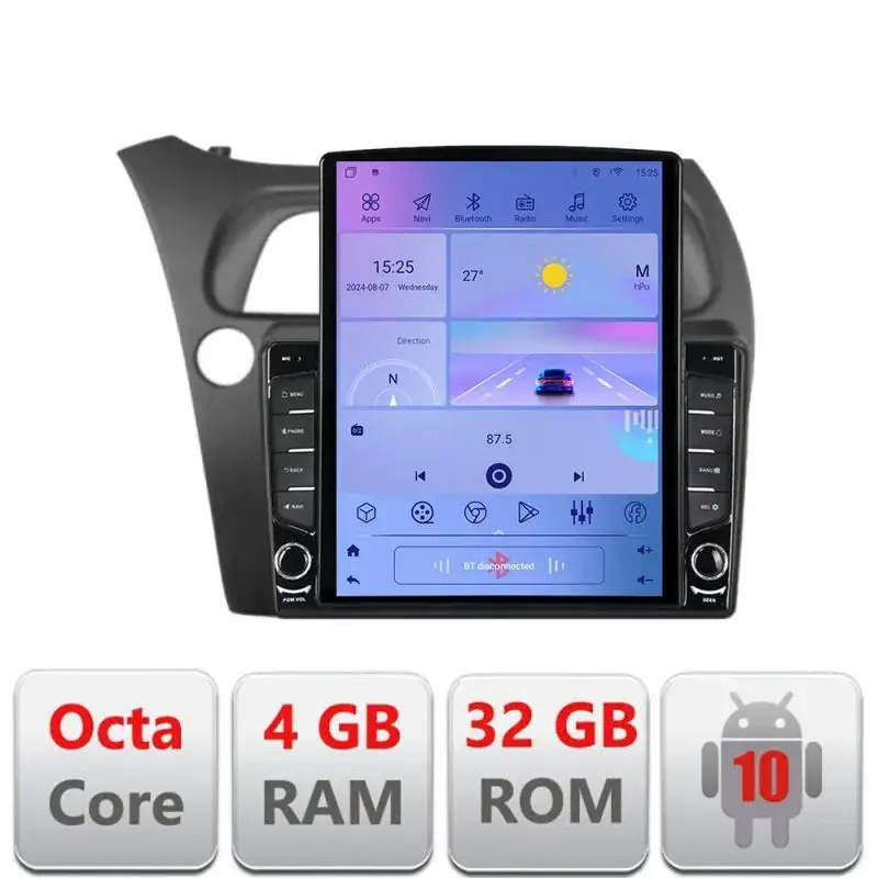 Navigatie Honda Civic Hatchback 2006-2012 G-hatchback ecran tip TESLA 9.7" cu Android Radio Bluetooth Internet GPS WIF Preferatul clienților