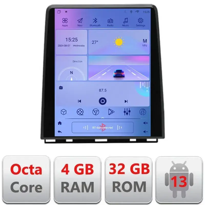 Livrare expres Navigatie dedicata Hyundai Santa fe 2006-2012 9.7" qled 4+32 360 Android wifi 4G carplay android auto kit-tesla-008+EDT-E420