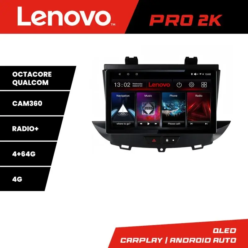 Navigatie Opel Grandland X Crossland X 2016-2020 Lenovo Qled 2K Octa Core 4+64 360 DSP carplay android auto radio gps internet Kit-+PRO-2K-9-4+64 Ofertă exclusivă